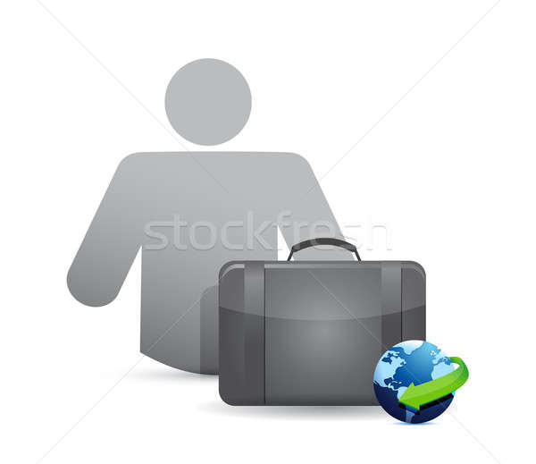 suitcase and idea icon illustration design over a white backgrou Stock photo © alexmillos