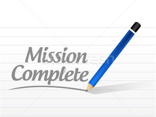 Stock photo: mission complete message sign concept