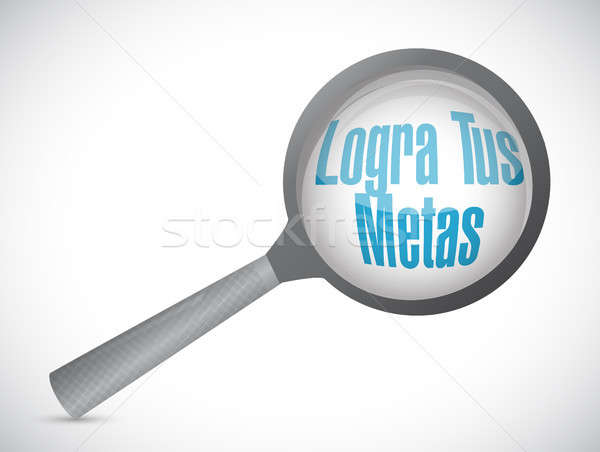 achieve your goals review sign in Spanish. Stock photo © alexmillos