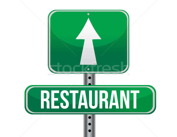 restaurant road sign Stock photo © alexmillos