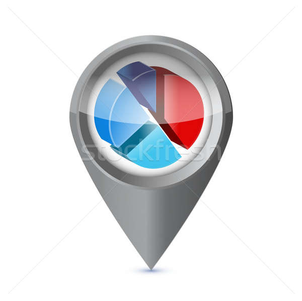 business pie chart success pointer locator Stock photo © alexmillos