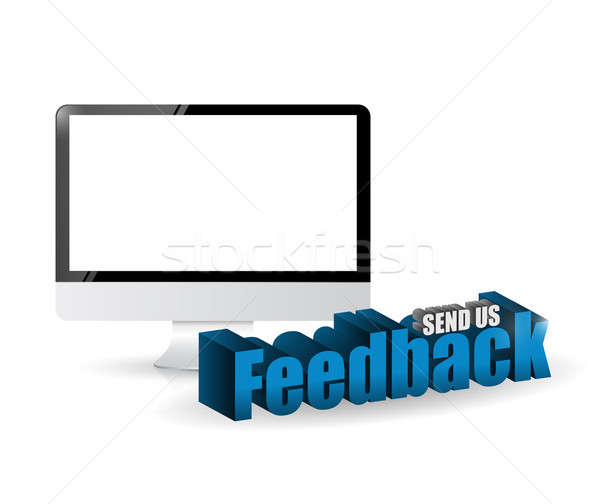 computer feedback 3d blue sign illustration Stock photo © alexmillos