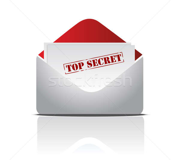 Top secret letter illustration design over white Stock photo © alexmillos