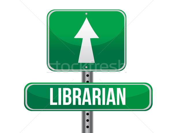 библиотекарь дорожный знак иллюстрация дизайна белый бизнеса Сток-фото © alexmillos