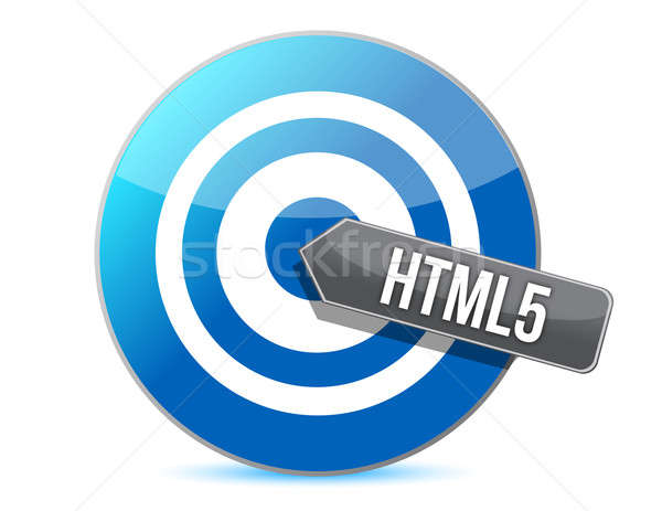 bullseye target internet html5 illustration design over white ba Stock photo © alexmillos