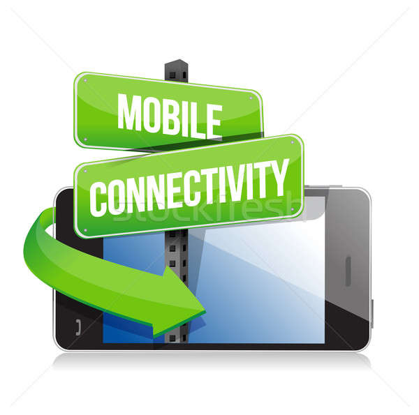 Mobiele connectiviteit illustratie ontwerp witte business Stockfoto © alexmillos