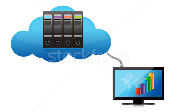 Cloud computing concept illustration design over a white backgro Stock photo © alexmillos