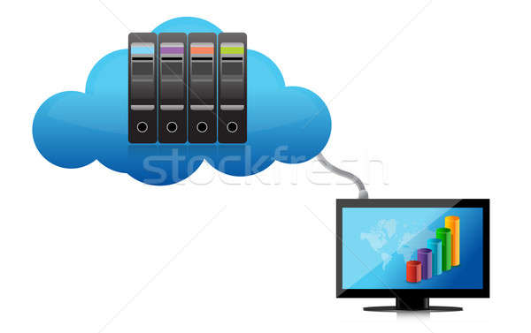 Felhő alapú technológia illusztráció terv fehér számítógép technológia Stock fotó © alexmillos