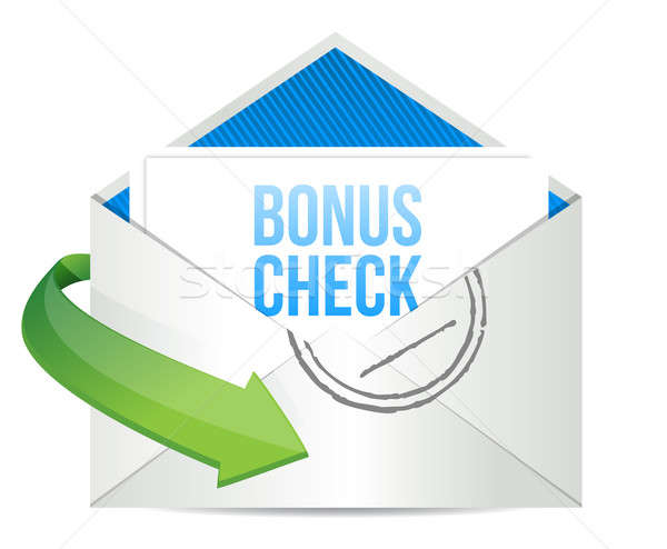 Stock photo: Bonus check Envelope