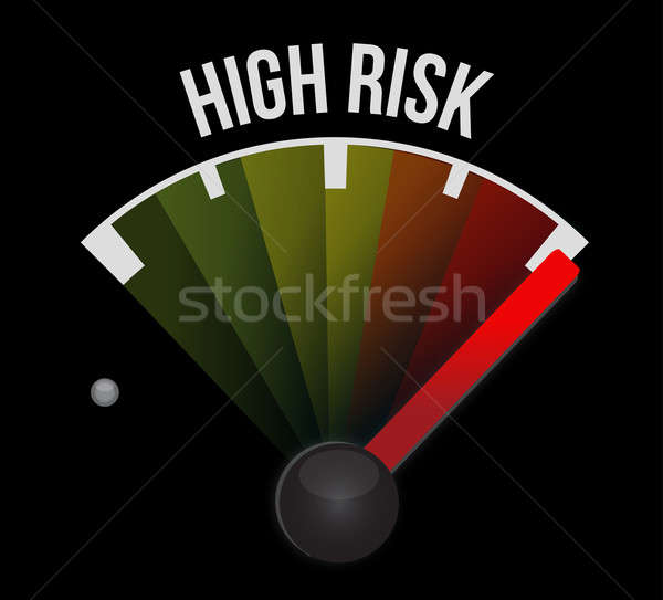 Risk concept, dash board indicator speedometer  Stock photo © alexmillos