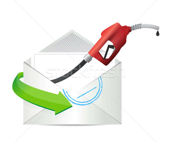 Envelope with a gas pump nozzle Stock photo © alexmillos