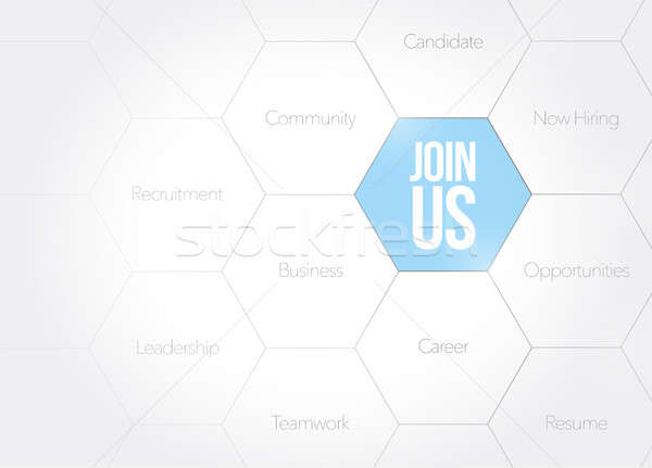 Join Us business diagram illustration design Stock photo © alexmillos