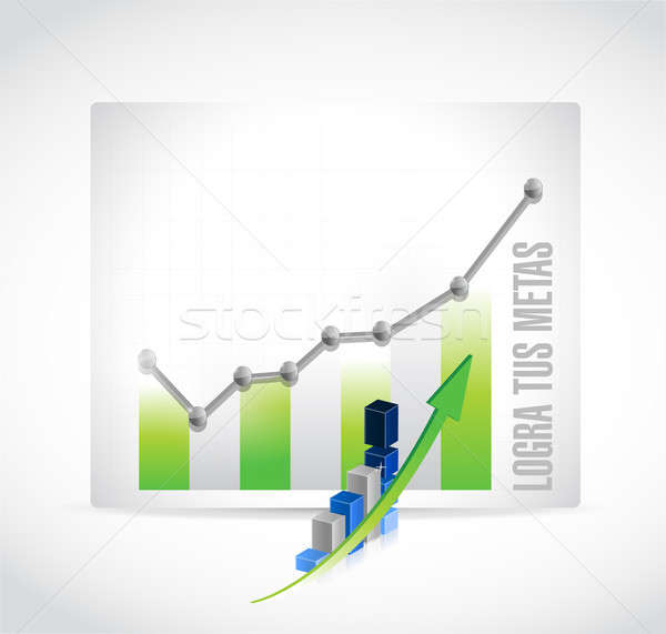 achieve your goals business graph sign in Spanish. Stock photo © alexmillos