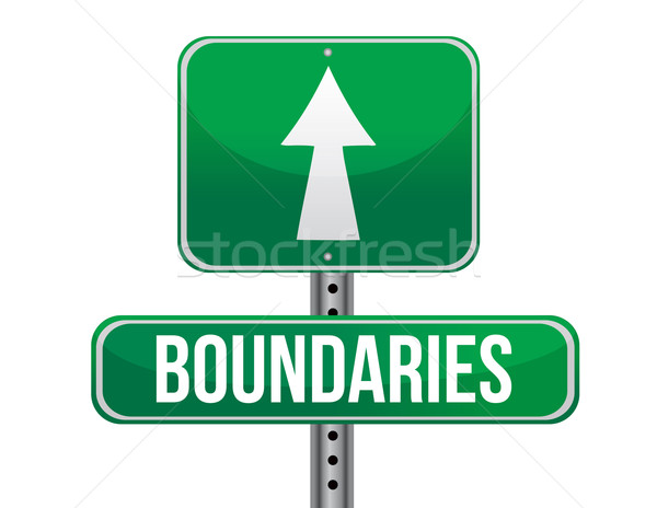 boundaries road sign illustration design over a white background Stock photo © alexmillos