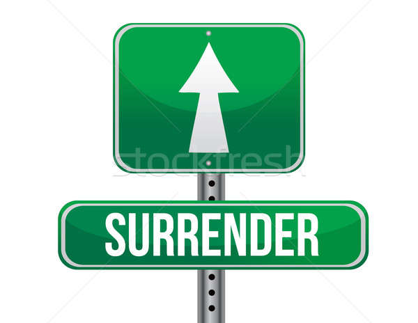 surrender road sign illustration design over a white background Stock photo © alexmillos