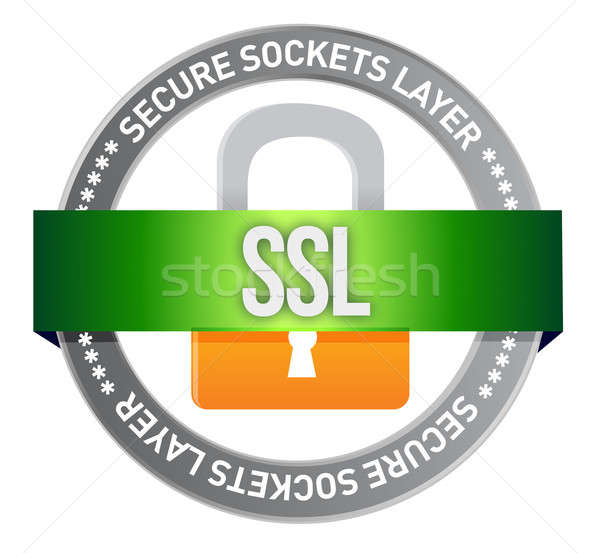 Button SSL seal illustration design over white background Stock photo © alexmillos