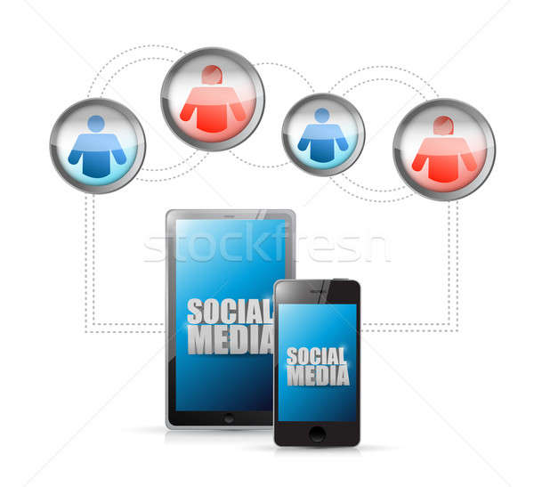 social media technology connection communication. illustration d Stock photo © alexmillos