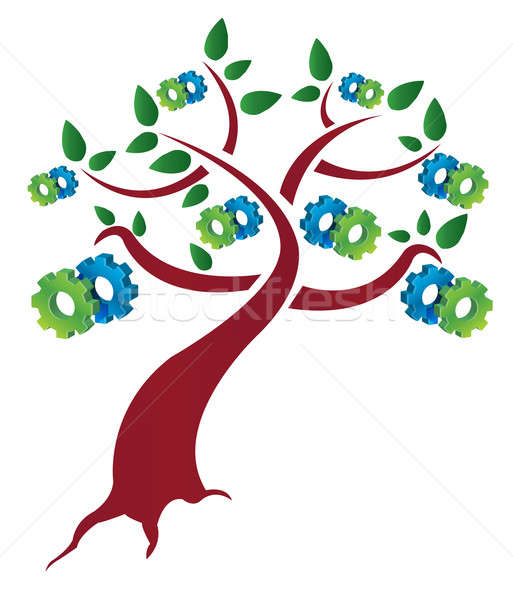 [[stock_photo]]: Résumé · coloré · engins · arbre · graphique · illustration