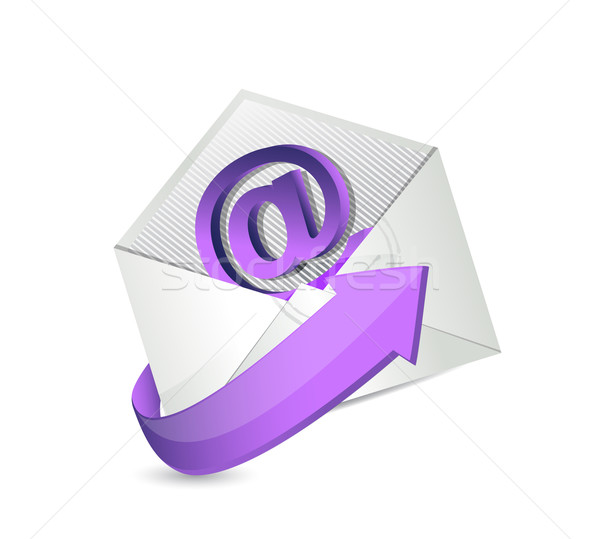 email. mail. contact us illustration design over a white backgro Stock photo © alexmillos