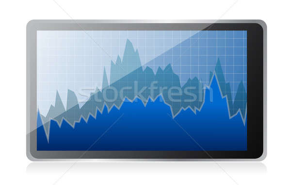 Stock fotó: Modern · digitális · táblagép · tőzsde · üzlet · telefon