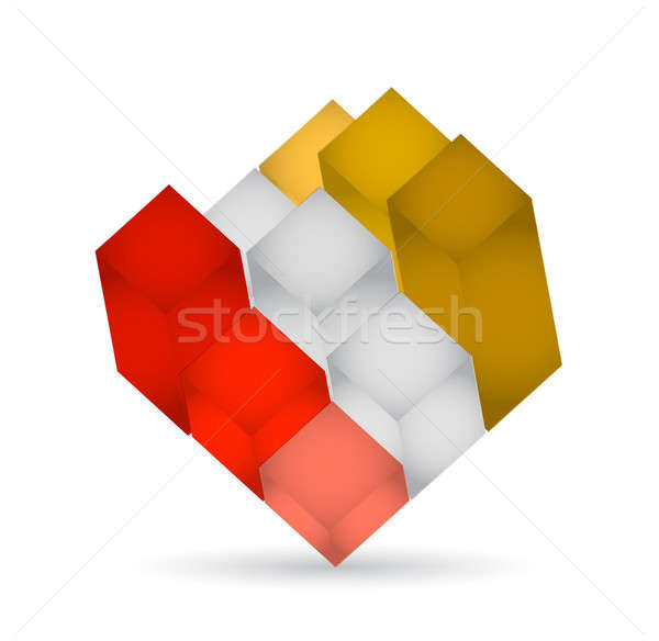 Stock photo: 3d cube illustration design 