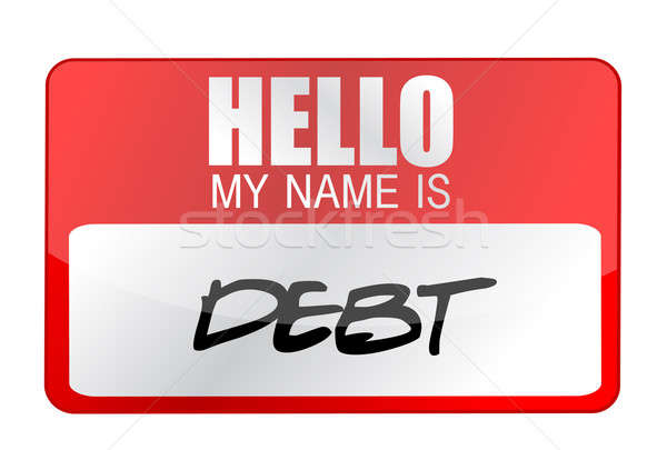 my name is DEBT name tag illustration design Stock photo © alexmillos