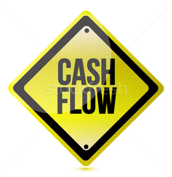 cash flow yellow sign illustration design over white Stock photo © alexmillos