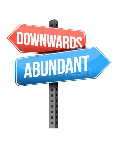 Stock photo: Downward and abundant road sign