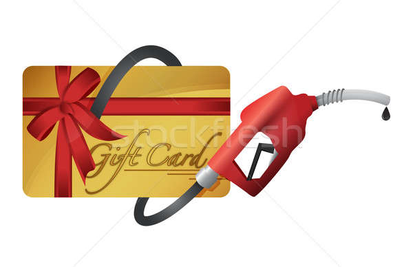 Ajándékkártya benzinkút pumpa fúvóka művészet ipar energia Stock fotó © alexmillos