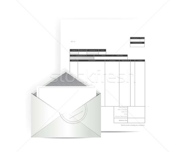 Rechnung Erhalt Mail Illustration Design weiß Stock foto © alexmillos