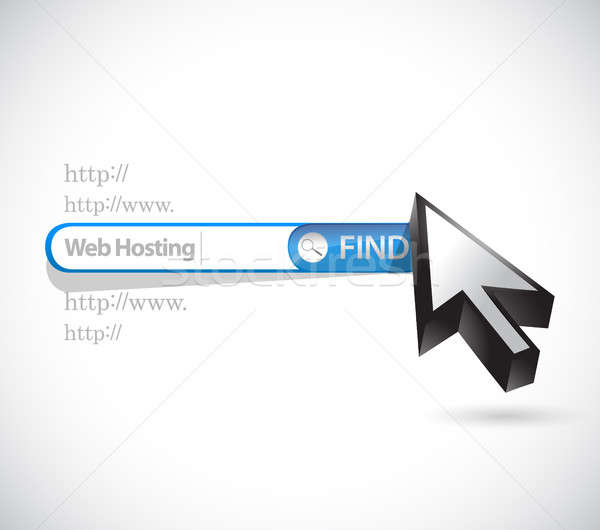 Háló hosting keresés bár felirat illusztráció Stock fotó © alexmillos