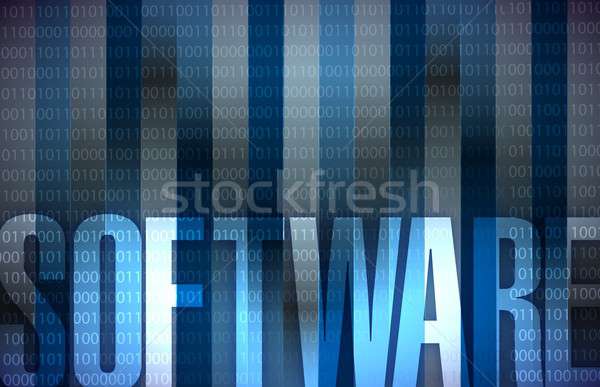 software Technology background blue binary Stock photo © alexmillos