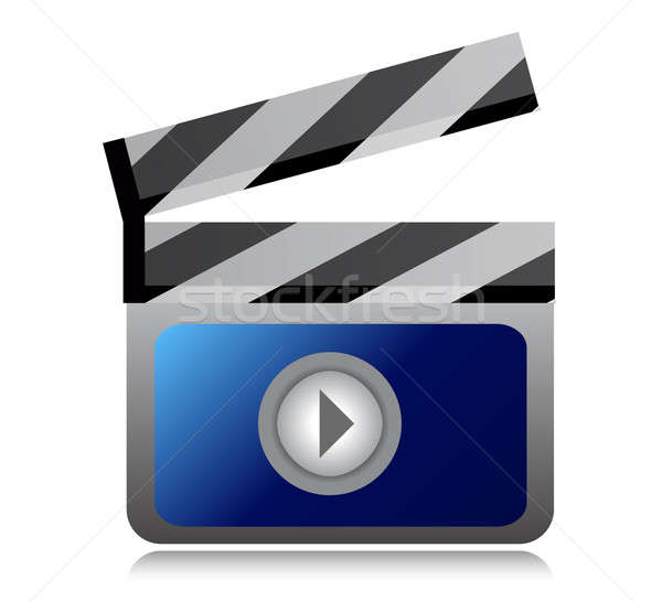 video movie clipper illustration design over a white background Stock photo © alexmillos