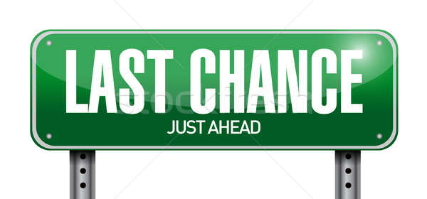 last chance road sign illustration design over a white backgroun Stock photo © alexmillos
