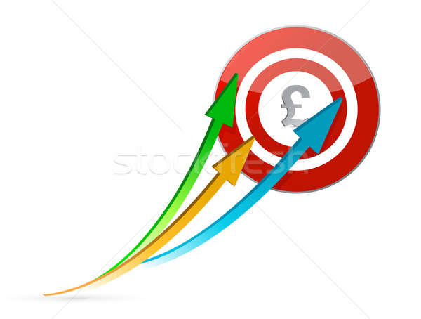 Stock photo: pound arrows pointing target illustration design over white