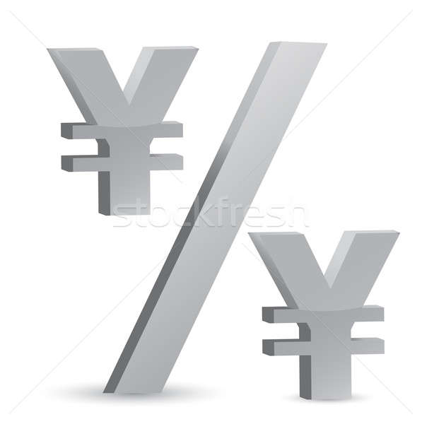 Yen valuta percentage symbool illustratie ontwerp Stockfoto © alexmillos