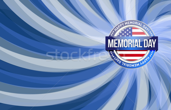 Memorial day red white and blue illustration design graphic back Stock photo © alexmillos