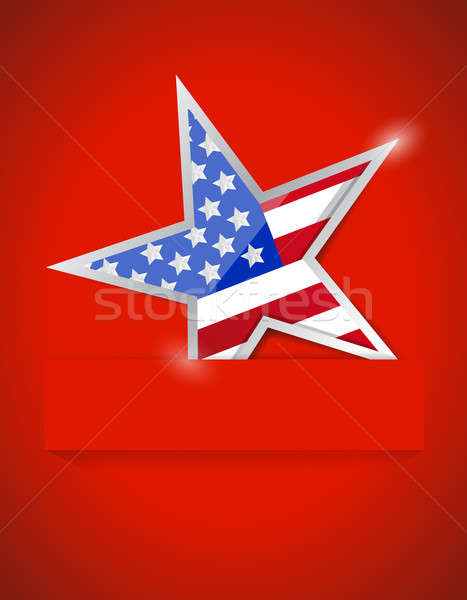 Americana star illustration design over a white background Stock photo © alexmillos