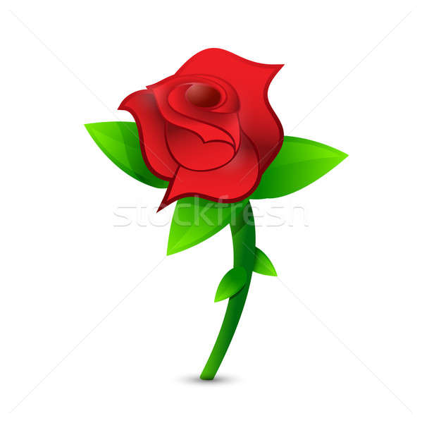 Rosa vermelha ilustração projeto branco flor amor Foto stock © alexmillos