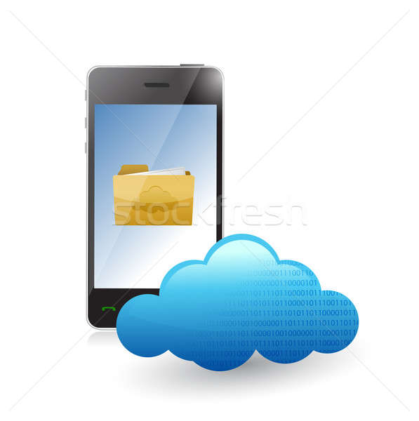 Telefono nube comunicazione accessibile file illustrazione Foto d'archivio © alexmillos