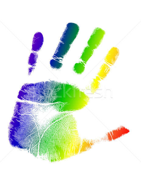 bright colorful handprint illustration design Stock photo © alexmillos
