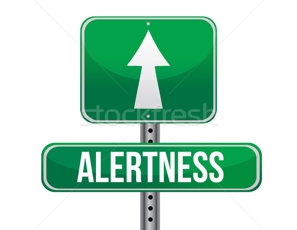 Stock photo: alertness road sign illustration design over a white background