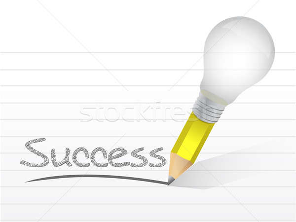 success light bulb pencil concept illustration design over white Stock photo © alexmillos
