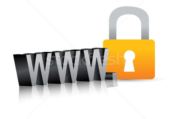 www lock illustration design over a white background Stock photo © alexmillos