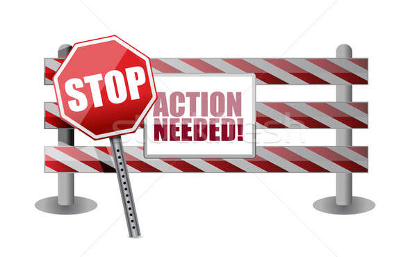 action needed barrier illustration design over a white backgroun Stock photo © alexmillos