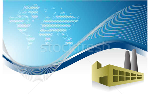factory blue business background illustration design Stock photo © alexmillos