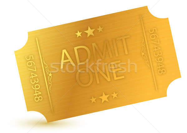 illustration of gold ticket over a white background Stock photo © alexmillos