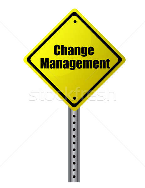 Change management posted on a yellow sign. Vector File available Stock photo © alexmillos