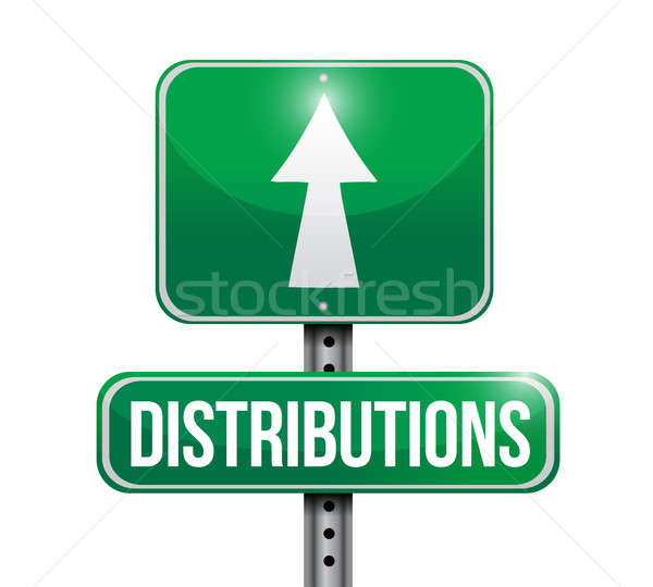 Stock photo: distributions road sign illustration design over white