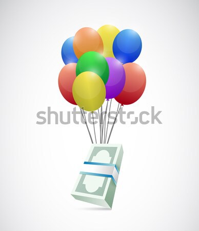 Servers flying away by balloons illustration design Stock photo © alexmillos
